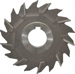 Made in USA - 4" Diam x 3/16" Width of Cut, 18 Teeth, High Speed Steel Side Milling Cutter - Staggered Teeth, Uncoated - All Tool & Supply