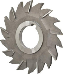 Made in USA - 4" Diam x 1/4" Width of Cut, 18 Teeth, High Speed Steel Side Milling Cutter - Staggered Teeth, Uncoated - All Tool & Supply