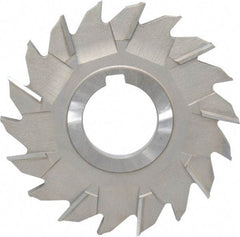 Made in USA - 4" Diam x 9/32" Width of Cut, 18 Teeth, High Speed Steel Side Milling Cutter - Staggered Teeth, Uncoated - All Tool & Supply