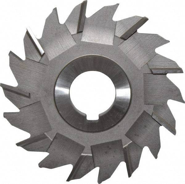 Made in USA - 4" Diam x 5/16" Width of Cut, 18 Teeth, High Speed Steel Side Milling Cutter - Staggered Teeth, Uncoated - All Tool & Supply