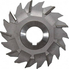 Made in USA - 4" Diam x 5/16" Width of Cut, 18 Teeth, High Speed Steel Side Milling Cutter - Staggered Teeth, Uncoated - All Tool & Supply