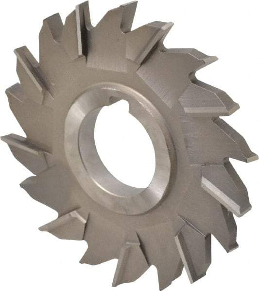 Made in USA - 4" Diam x 3/8" Width of Cut, 18 Teeth, High Speed Steel Side Milling Cutter - Staggered Teeth, Uncoated - All Tool & Supply