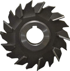 Made in USA - 4" Diam x 1/2" Width of Cut, 18 Teeth, High Speed Steel Side Milling Cutter - Staggered Teeth, Uncoated - All Tool & Supply