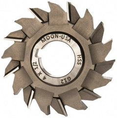 Made in USA - 4" Diam x 1/2" Width of Cut, 18 Teeth, High Speed Steel Side Milling Cutter - Staggered Teeth, Uncoated - All Tool & Supply