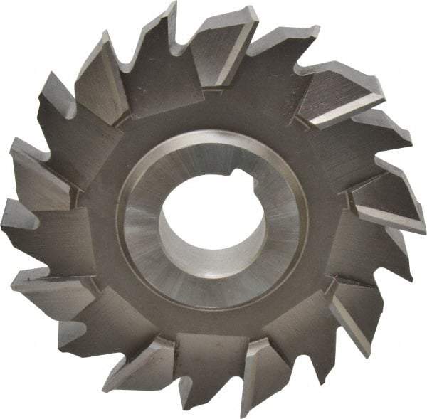 Made in USA - 4" Diam x 3/4" Width of Cut, 18 Teeth, High Speed Steel Side Milling Cutter - Staggered Teeth, Uncoated - All Tool & Supply