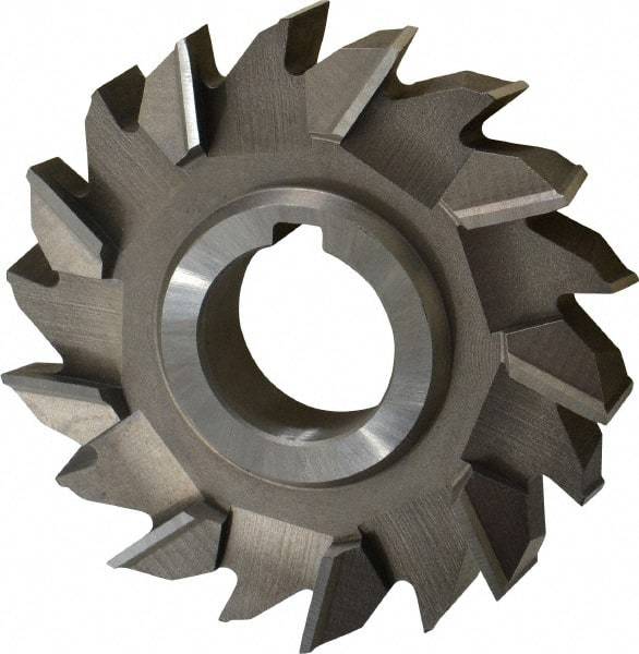 Made in USA - 4" Diam x 3/4" Width of Cut, 18 Teeth, High Speed Steel Side Milling Cutter - Staggered Teeth, Uncoated - All Tool & Supply