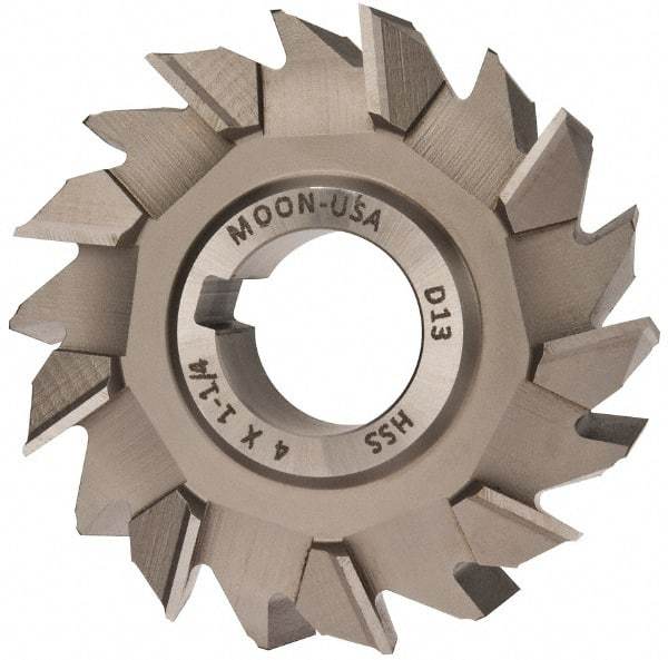 Made in USA - 4" Diam x 1-1/4" Width of Cut, 18 Teeth, High Speed Steel Side Milling Cutter - Staggered Teeth, Uncoated - All Tool & Supply