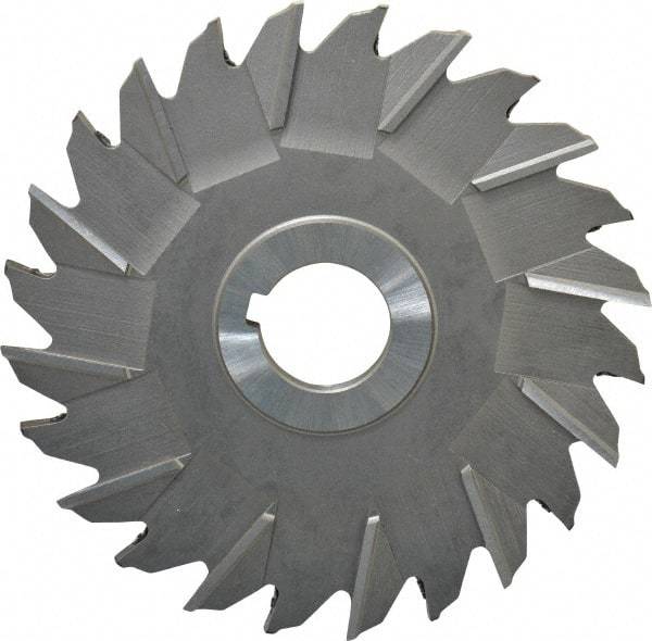 Made in USA - 5" Diam x 1/4" Width of Cut, 24 Teeth, High Speed Steel Side Milling Cutter - Staggered Teeth, Uncoated - All Tool & Supply