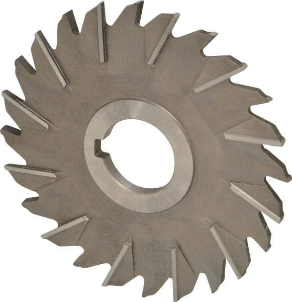 Made in USA - 5" Diam x 1/4" Width of Cut, 24 Teeth, High Speed Steel Side Milling Cutter - Staggered Teeth, Uncoated - All Tool & Supply