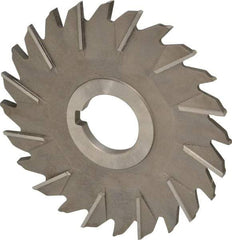 Made in USA - 5" Diam x 1/4" Width of Cut, 24 Teeth, High Speed Steel Side Milling Cutter - Staggered Teeth, Uncoated - All Tool & Supply