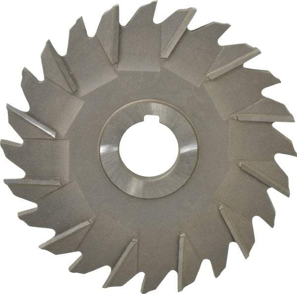 Made in USA - 5" Diam x 5/16" Width of Cut, 24 Teeth, High Speed Steel Side Milling Cutter - Staggered Teeth, Uncoated - All Tool & Supply