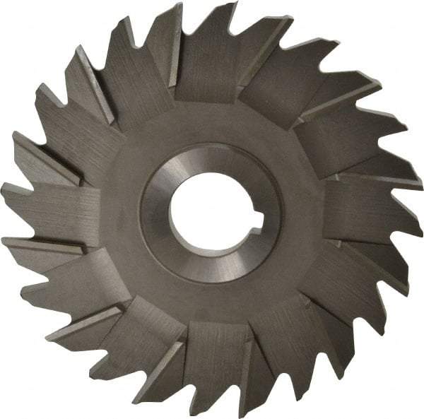 Made in USA - 5" Diam x 3/8" Width of Cut, 24 Teeth, High Speed Steel Side Milling Cutter - Staggered Teeth, Uncoated - All Tool & Supply