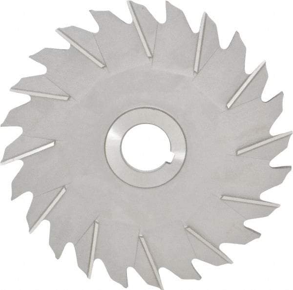 Made in USA - 6" Diam x 1/4" Width of Cut, 24 Teeth, High Speed Steel Side Milling Cutter - Staggered Teeth, Uncoated - All Tool & Supply