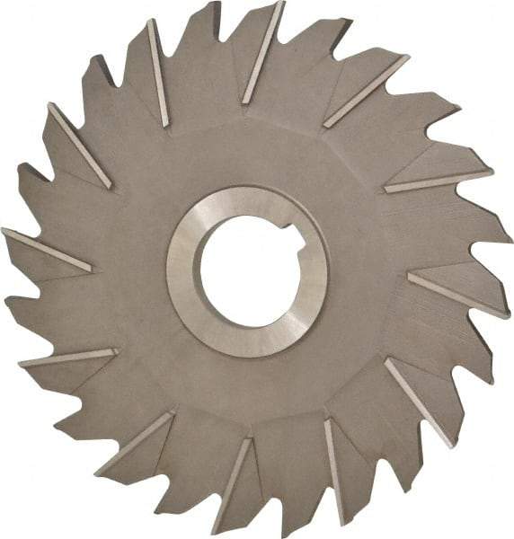 Made in USA - 6" Diam x 1/4" Width of Cut, 24 Teeth, High Speed Steel Side Milling Cutter - Staggered Teeth, Uncoated - All Tool & Supply