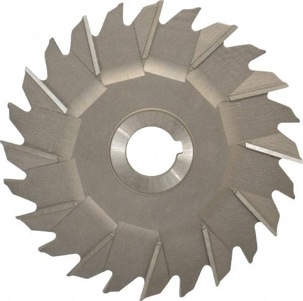 Made in USA - 6" Diam x 5/16" Width of Cut, 24 Teeth, High Speed Steel Side Milling Cutter - Staggered Teeth, Uncoated - All Tool & Supply