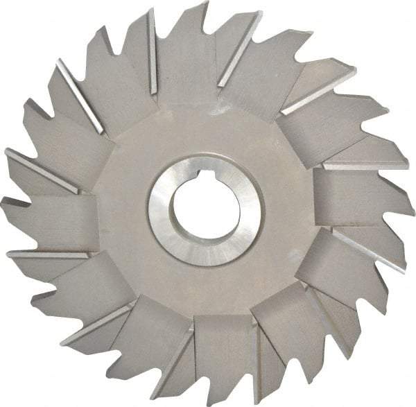 Made in USA - 6" Diam x 3/8" Width of Cut, 24 Teeth, High Speed Steel Side Milling Cutter - Staggered Teeth, Uncoated - All Tool & Supply