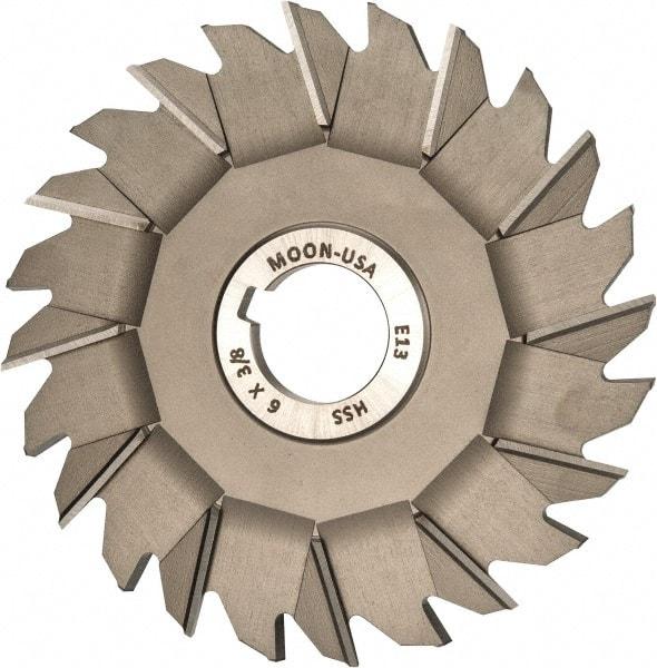 Made in USA - 6" Diam x 3/8" Width of Cut, 24 Teeth, High Speed Steel Side Milling Cutter - Staggered Teeth, Uncoated - All Tool & Supply