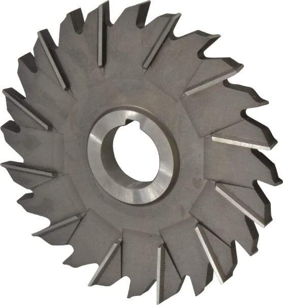 Made in USA - 6" Diam x 1/2" Width of Cut, 24 Teeth, High Speed Steel Side Milling Cutter - Staggered Teeth, Uncoated - All Tool & Supply