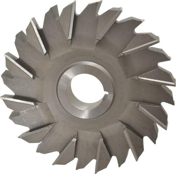 Made in USA - 6" Diam x 3/4" Width of Cut, 24 Teeth, High Speed Steel Side Milling Cutter - Staggered Teeth, Uncoated - All Tool & Supply