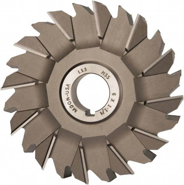 Made in USA - 6" Diam x 1-1/4" Width of Cut, 24 Teeth, High Speed Steel Side Milling Cutter - Staggered Teeth, Uncoated - All Tool & Supply