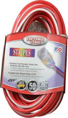 Southwire - 50', 12/3 Gauge/Conductors, Red/White Outdoor Extension Cord - 1 Receptacle, 15 Amps, 125 VAC, UL SJTW, NEMA 5-15P, 5-15R - All Tool & Supply