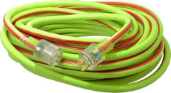 Southwire - 50', 10/3 Gauge/Conductors, Green/Red Outdoor Extension Cord - 1 Receptacle, 15 Amps, 125 VAC, UL SJTW, NEMA 5-15P, 5-15R - All Tool & Supply