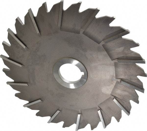 Made in USA - 8" Diam x 1/4" Width of Cut, 28 Teeth, High Speed Steel Side Milling Cutter - Staggered Teeth, Uncoated - All Tool & Supply