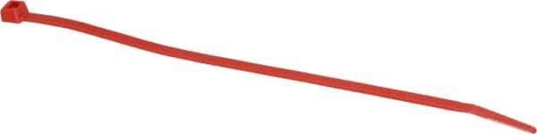 Made in USA - 7.562 Inch Long x 0.18 Inch Wide x 1-7/8 Inch Bundle Diameter, Red, Nylon Standard Cable Tie - 50 Lb. Strength, 0.052 Inch Thick - All Tool & Supply