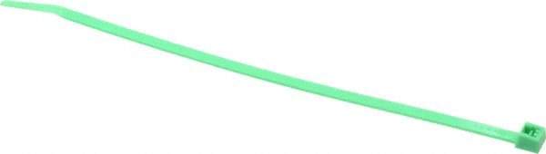 Made in USA - 7.562 Inch Long x 0.18 Inch Wide x 1-7/8 Inch Bundle Diameter, Green, Nylon Standard Cable Tie - 50 Lb. Strength, 0.052 Inch Thick - All Tool & Supply