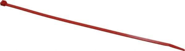 Made in USA - 8-7/8" Long Red Nylon Standard Cable Tie - 40 Lb Tensile Strength, 1.24mm Thick, 3" Max Bundle Diam - All Tool & Supply