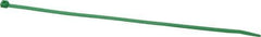 Made in USA - 8-7/8" Long Green Nylon Standard Cable Tie - 40 Lb Tensile Strength, 1.24mm Thick, 1-3/4" Max Bundle Diam - All Tool & Supply