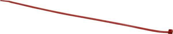 Made in USA - 14-1/4" Long Red Nylon Standard Cable Tie - 50 Lb Tensile Strength, 1.32mm Thick, 4" Max Bundle Diam - All Tool & Supply