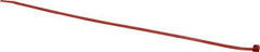 Made in USA - 14-1/4" Long Red Nylon Standard Cable Tie - 50 Lb Tensile Strength, 1.32mm Thick, 4" Max Bundle Diam - All Tool & Supply