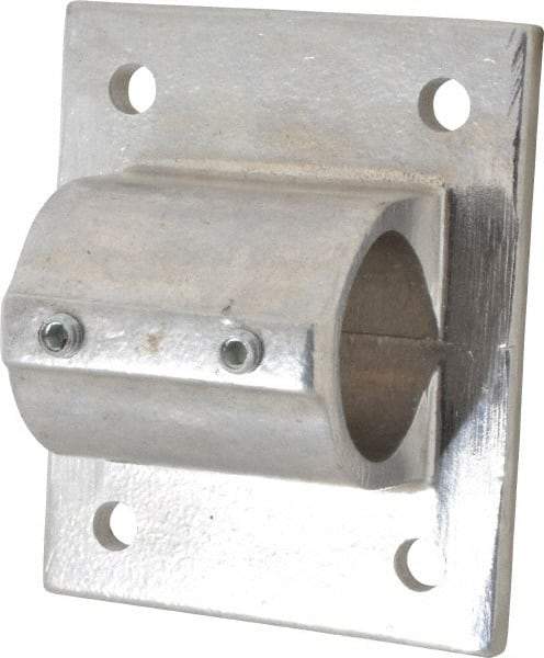 Hollaender - 1-1/2" Pipe, Wall Mount Flange, Aluminum Alloy Flange Pipe Rail Fitting - Bright Finish - All Tool & Supply