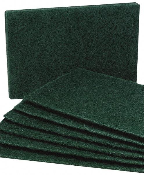 Ability One - 9-1/2" Long x 6" Wide x 1/4" Thick Scouring Pad - Medium-Duty, Green - All Tool & Supply