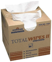 Ability One - Flat Fold Shop Towel/Industrial Wipes - 16-1/2" x 10" Sheet Size, White - All Tool & Supply