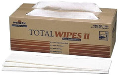 Ability One - Flat Fold Shop Towel/Industrial Wipes - 16-1/2" x 20" Sheet Size, White - All Tool & Supply