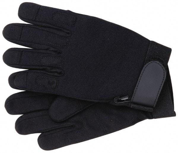 Ability One - Size M (8) Nylon/Spandura Anti-Vibration/Impact Protection Work Gloves - For Mechanic's & Lifting, Uncoated, Hook & Loop Cuff, Full Fingered, Black, Paired - All Tool & Supply