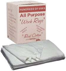 Ability One - 9 Inch Long x 11-1/2 Inch Wide Cotton Rags - White, Box - All Tool & Supply