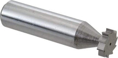 Made in USA - 1/2" Diam x 1/8" Face Width, Solid Carbide, 10 Teeth, Shank Connection Woodruff Keyseat Cutter - Uncoated, 2-1/8" OAL x 1/2" Shank, Straight Teeth, ANSI 404, Old Standard 3 - All Tool & Supply