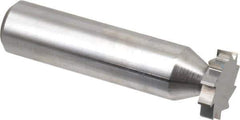 Made in USA - 5/8" Diam x 1/8" Face Width, Solid Carbide, 10 Teeth, Shank Connection Woodruff Keyseat Cutter - Uncoated, 2-1/8" OAL x 1/2" Shank, Straight Teeth, ANSI 405, Old Standard 5 - All Tool & Supply