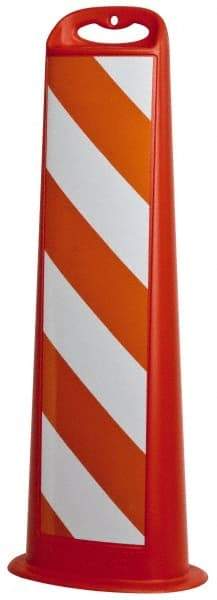 PRO-SAFE - 39" High x 8" Wide Reflective Vertical Panel - Plastic, 3.4 Lbs, White/Orange - All Tool & Supply