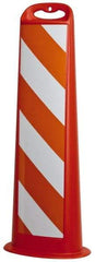 PRO-SAFE - 39" High x 8" Wide Reflective Vertical Panel - Plastic, 3.4 Lbs, White/Orange - All Tool & Supply