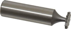 Made in USA - 1/2" Diam x 1/16" Face Width, High Speed Steel, 10 Teeth, Shank Connection Woodruff Keyseat Cutter - Uncoated, 2-1/16" OAL x 1/2" Shank, Straight Teeth, ANSI 204, Old Standard 1 - All Tool & Supply