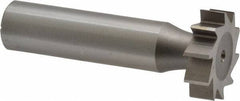 Made in USA - 7/8" Diam x 1/4" Face Width, High Speed Steel, 10 Teeth, Shank Connection Woodruff Keyseat Cutter - Uncoated, 2-1/4" OAL x 1/2" Shank, Straight Teeth, ANSI 807, Old Standard A - All Tool & Supply