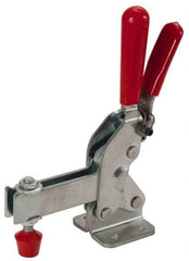 De-Sta-Co - 1,000 Lb Holding Capacity, Vertical Handle, Manual Hold Down Toggle Clamp - 64° Handle Movement, 76° Bar Opening, U-Bar, Flanged Base, Electro-Plated Zinc, Carbon Steel - All Tool & Supply