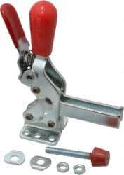 De-Sta-Co - 600 Lb Holding Capacity, Vertical Handle, Manual Hold Down Toggle Clamp - 66° Handle Movement, 75° Bar Opening, U-Bar, Flanged Base, Electro-Plated Zinc, Carbon Steel - All Tool & Supply