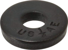 Jergens - 1/4" Screw, Case Hardened Steel USS/SAE Flat Washer - 9/32" ID x 3/4" OD, 9/64" Thick, Black Oxide Finish - All Tool & Supply