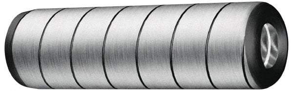 Jergens - 3/8" Diam x 1-1/2" Pin Length Alloy Steel Grooved Dowel Pin - C 47-58 & C 60-64 (Surface) Hardness, 1 Beveled & 1 Threaded End - All Tool & Supply