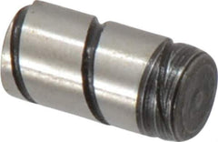 Jergens - 1/4" Diam x 1/2" Pin Length Alloy Steel Grooved Dowel Pin - C 47-58 & C 60-64 (Surface) Hardness, 1 Beveled & 1 Threaded End - All Tool & Supply